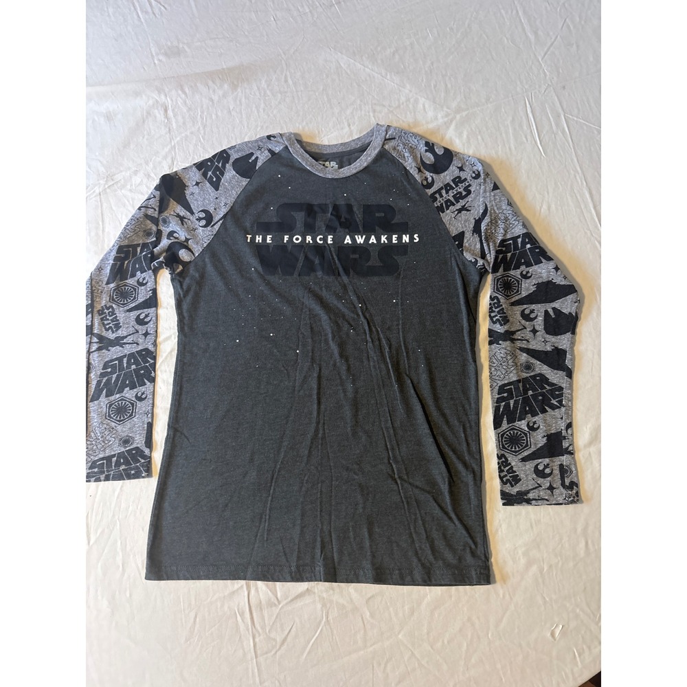Fifth Sun Star Wars The Force Awakens‎ Raglan Tee Mens M Gray Graphic